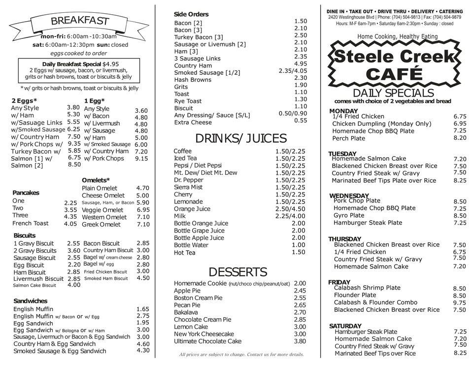 10 Steele Creek Cafe Secrets To Save Money