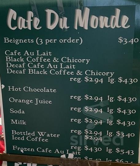 Cafe Du Monde Veterans Blvd Menu In Metairie Louisiana Usa