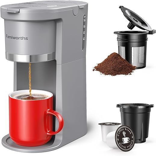 Famiworths Mini Coffee Maker Single Serve Instant Coffee Maker One Cup