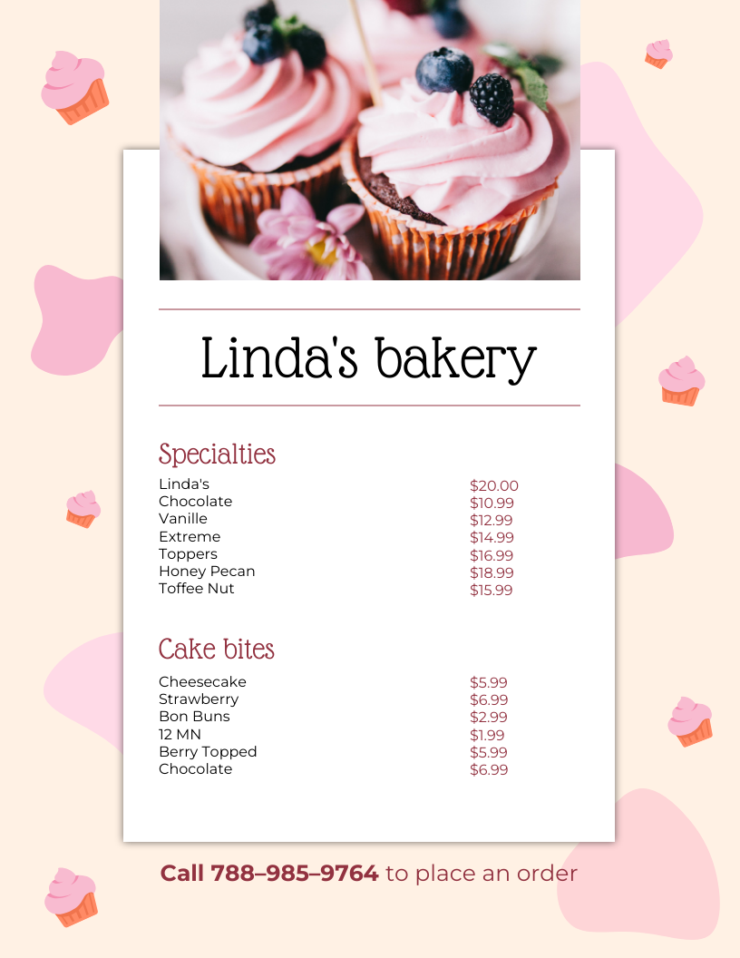 Free And Customizable Delectable Bakery Menu Templates Canva