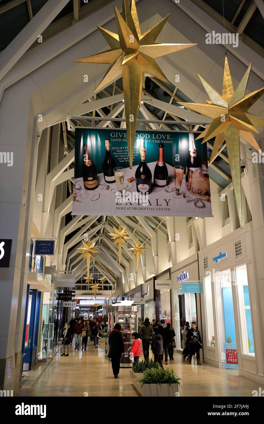 Interior View Of Prudential Center Shopping Mall Boston Massachusetts