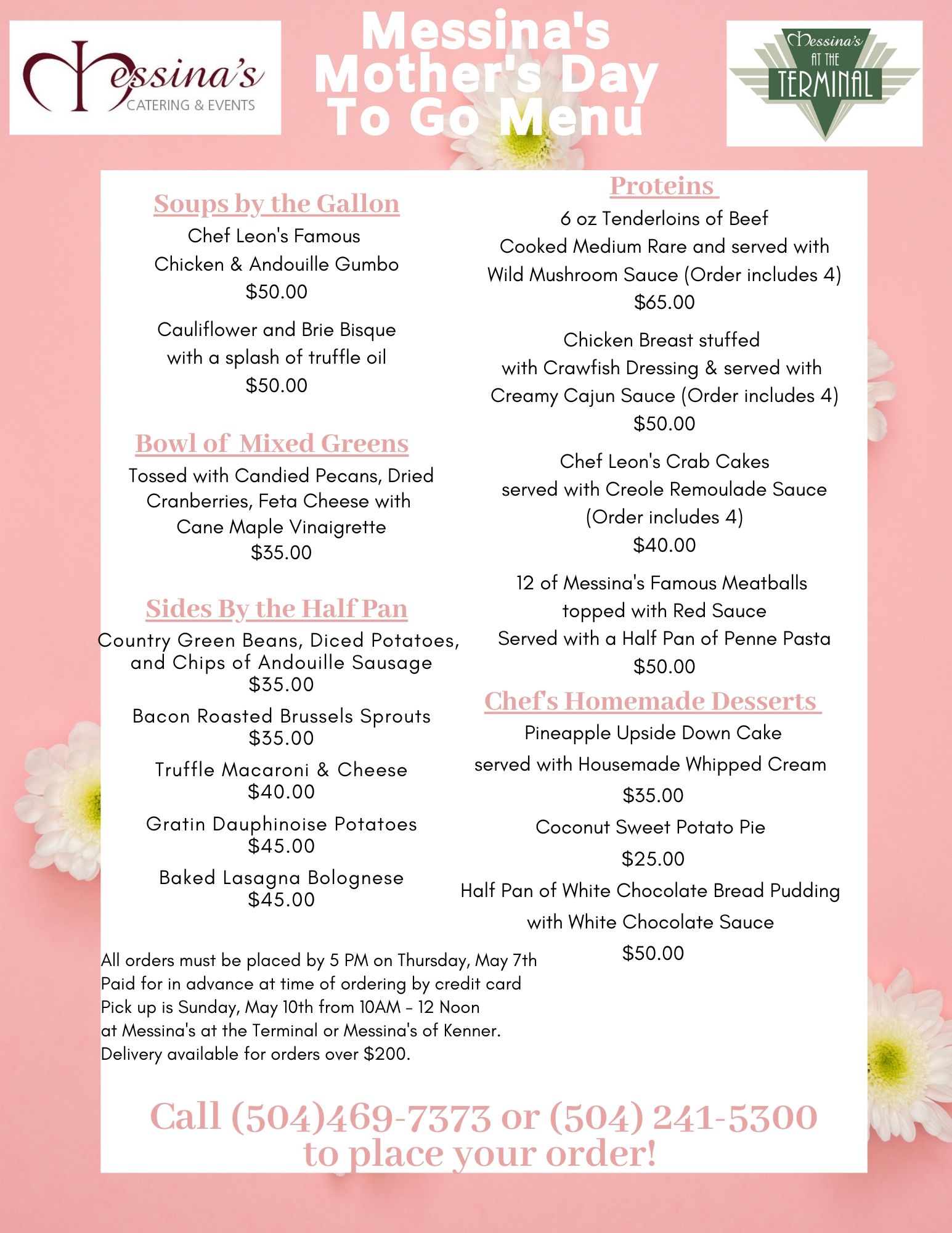 Jpg Mothers Day Menu Messina S Runway Cafe