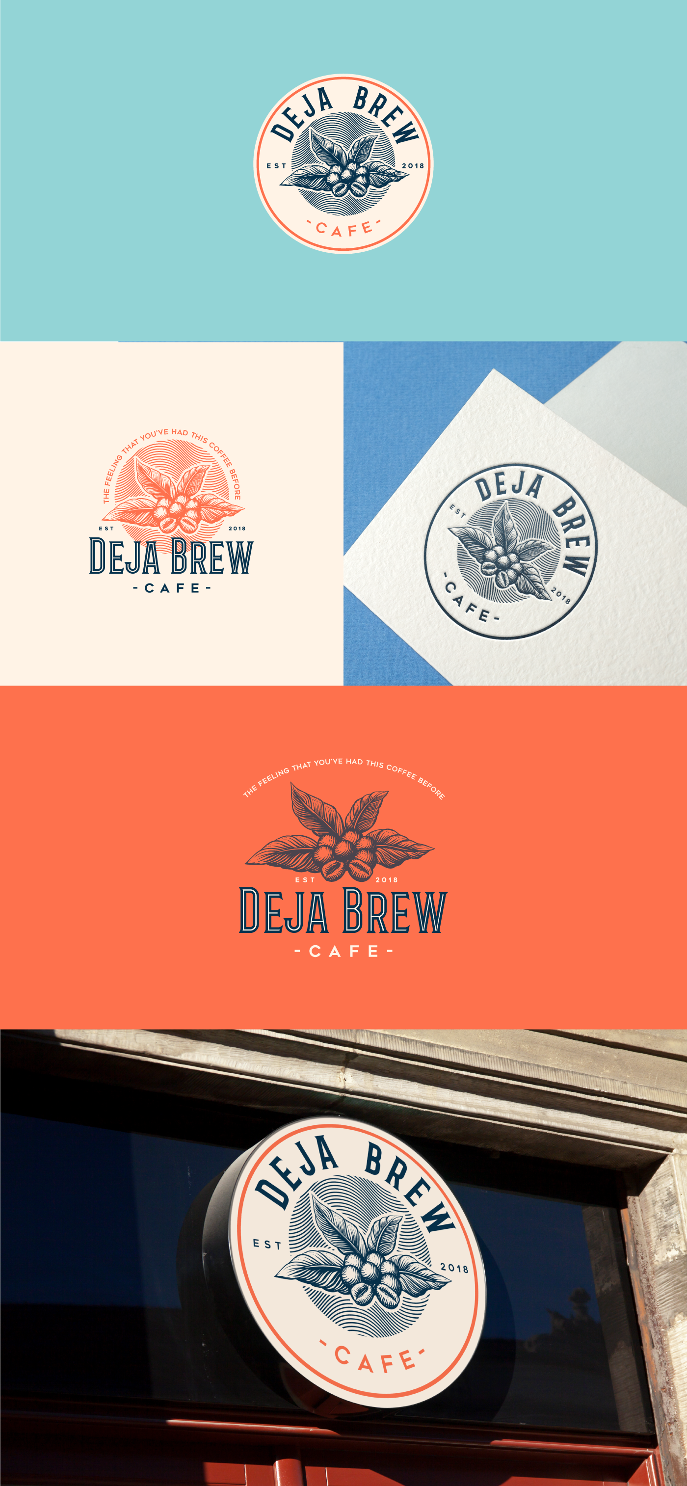 Logo Design For Deja Brew Cafe On Behance