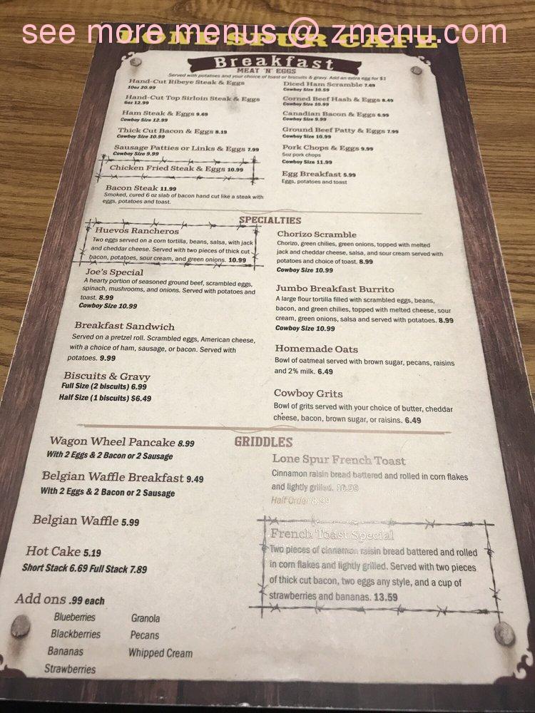 Lone Spur Cafe Prescott Menu Prices Restaurant Reviews Tripadvisor