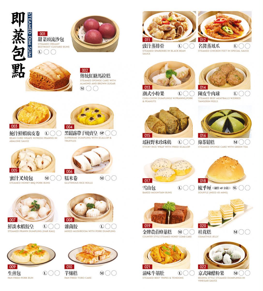 Ma's Dimsum Menu: Dishes Revealed