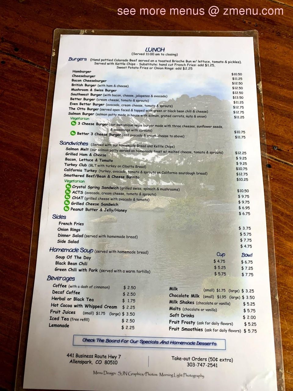 Meadow Mountain Cafe In Allenspark Restaurant Menu And Reviews