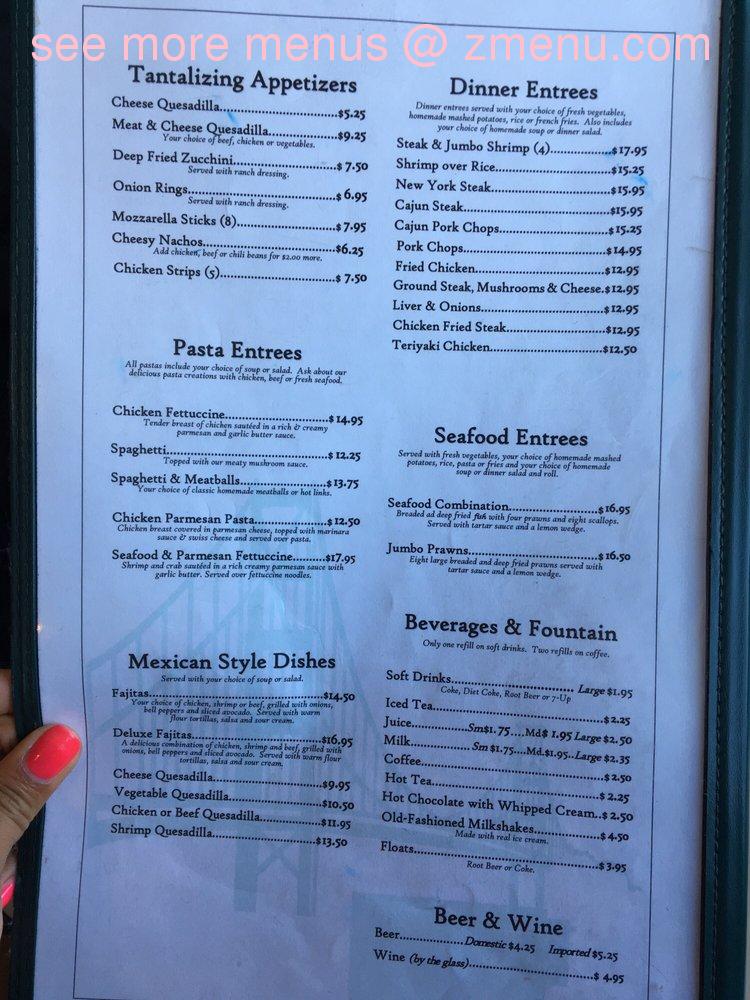 Menu At Bayside Cafe San Francisco Bayshore Blvd