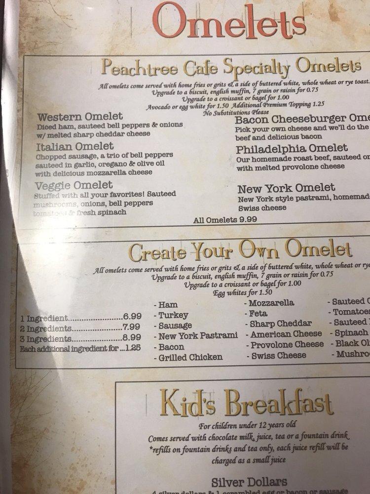 Menu At The Peachtree Cafe Lawrenceville