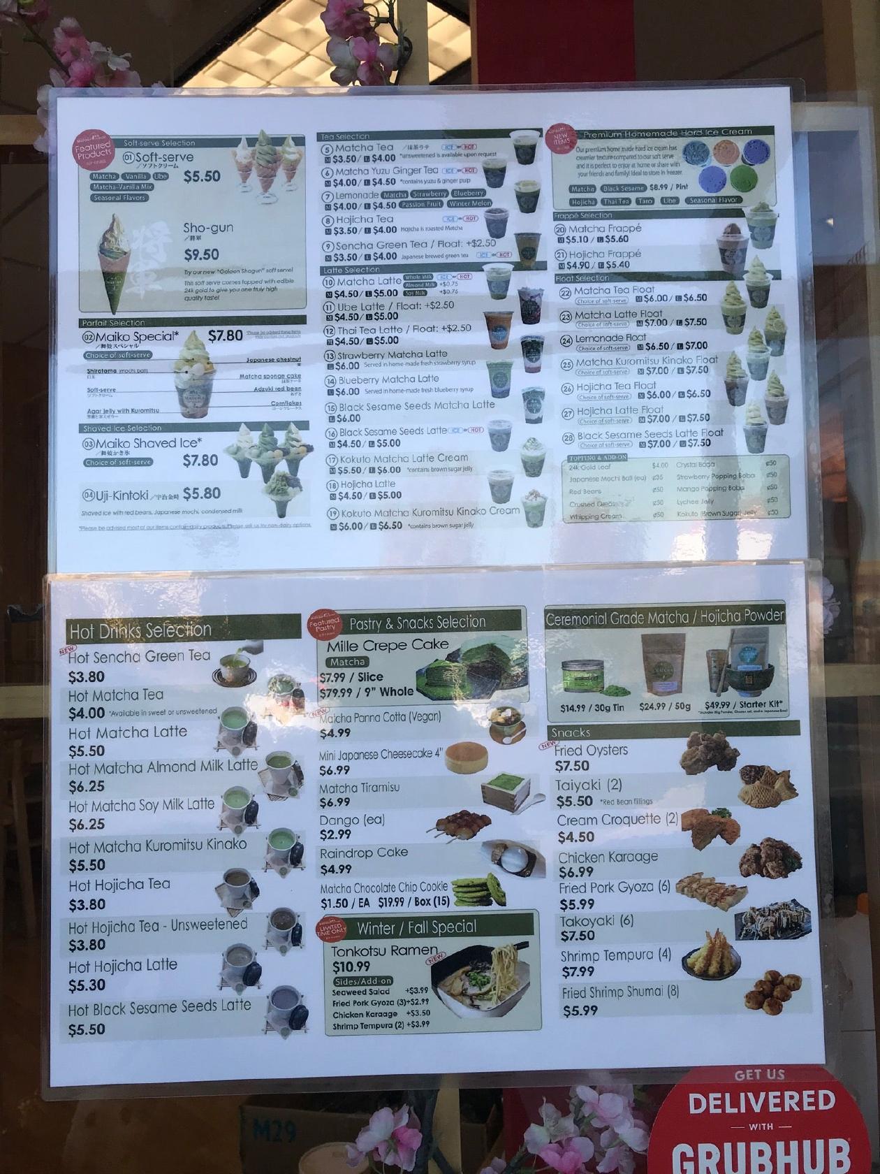 Menu Matcha Cafe Maiko