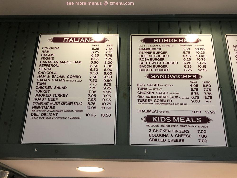 Menu Of Rosa S Deli In Sanford Me 04073