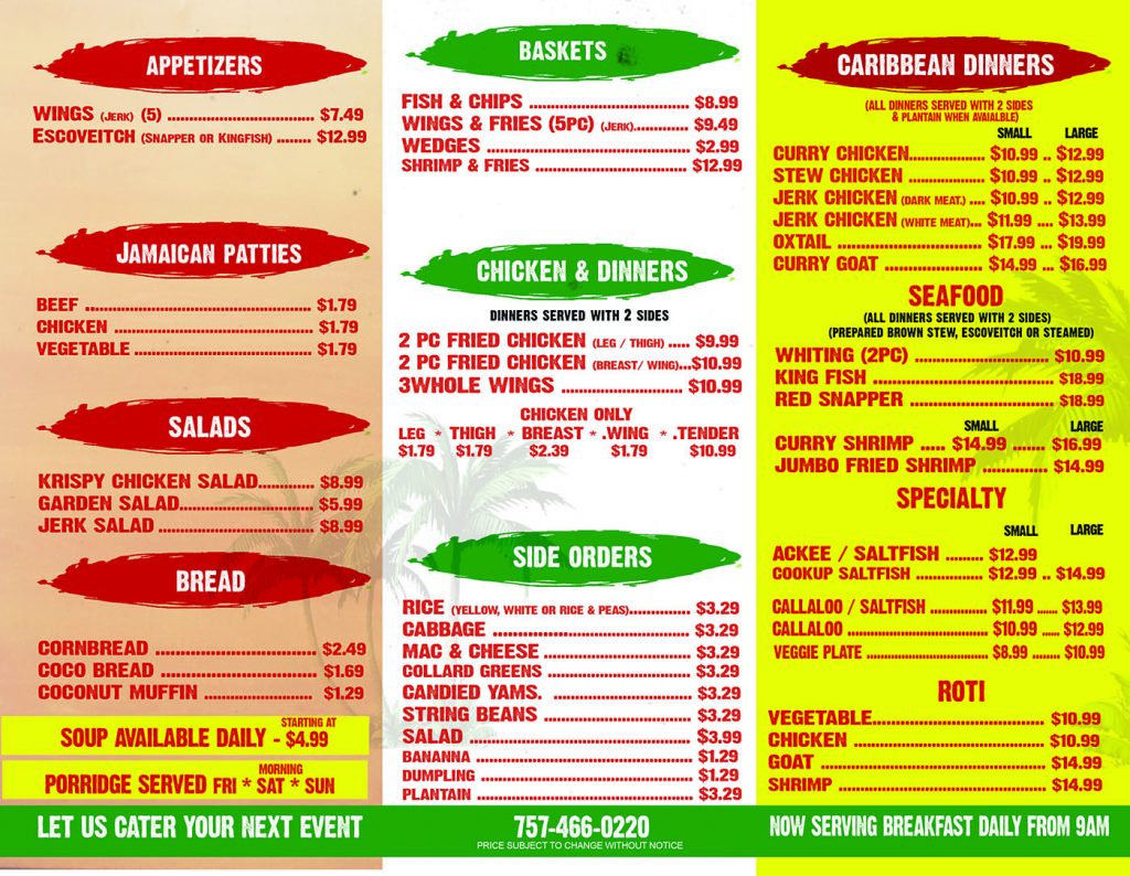 Mp Island Cafe Norfolk Menu Guide