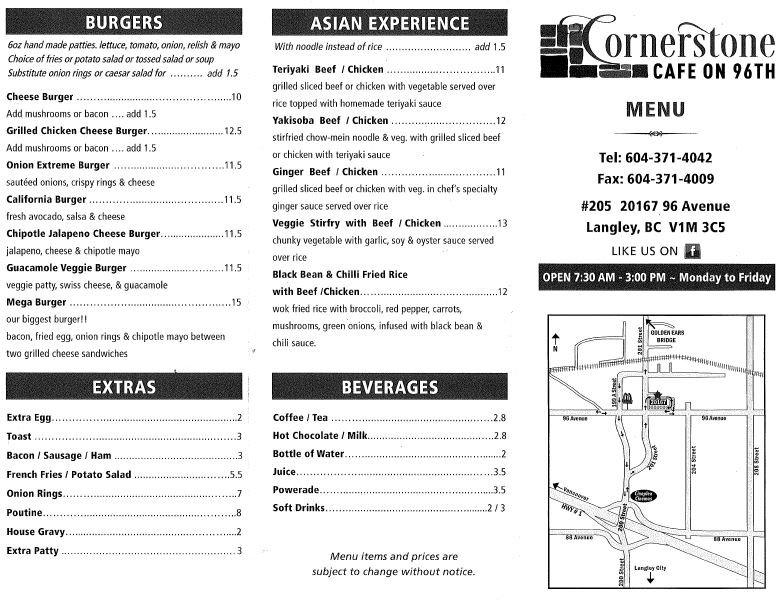 Order Cornerstone Cafe Langley Delivery Menu Prices Langley