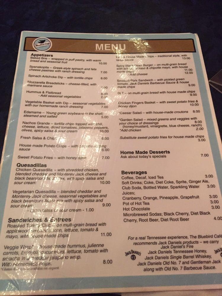 The Bluebird Cafe Nashville Menu Prices Restaurant Reviews