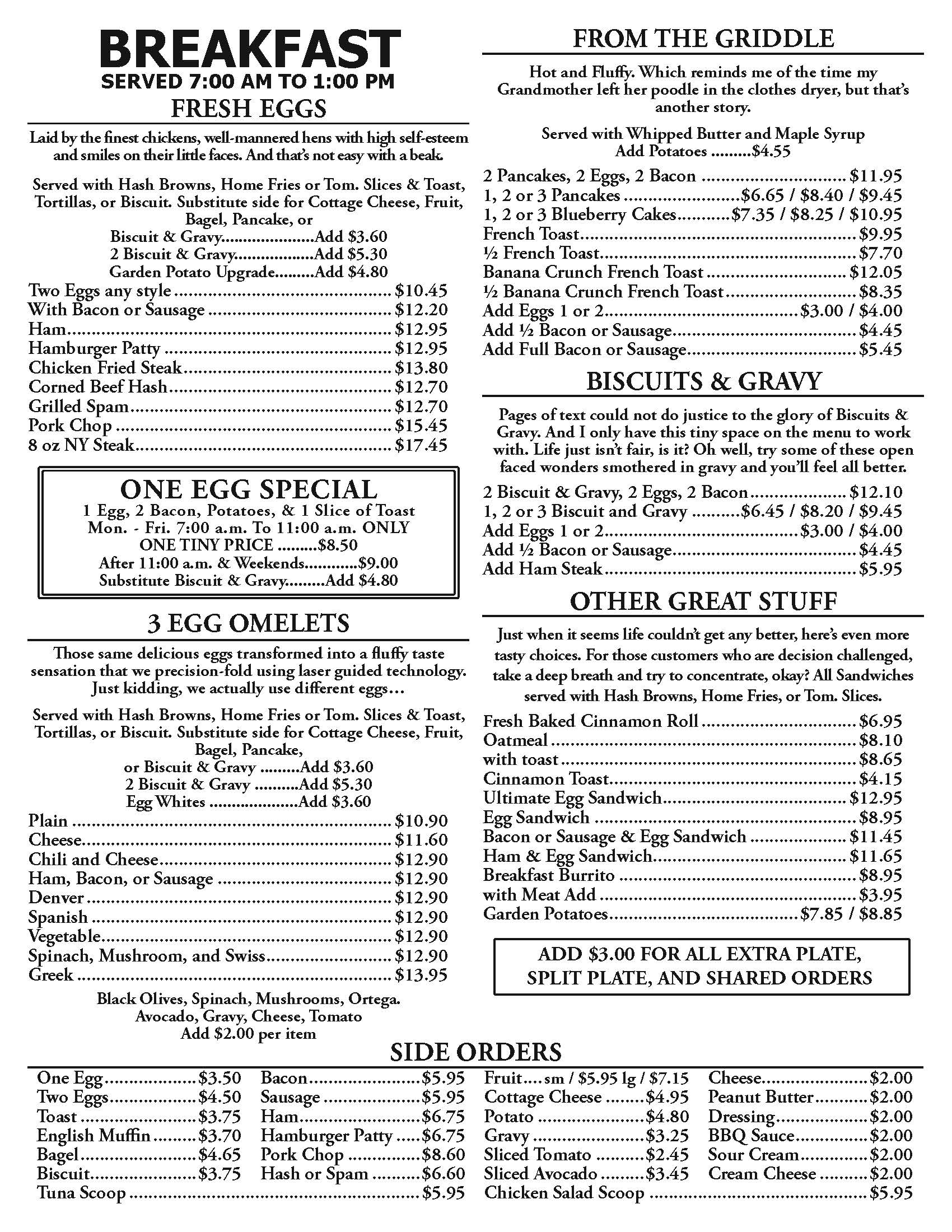 What's On Valley Cafe Menu? Nutrition Guide